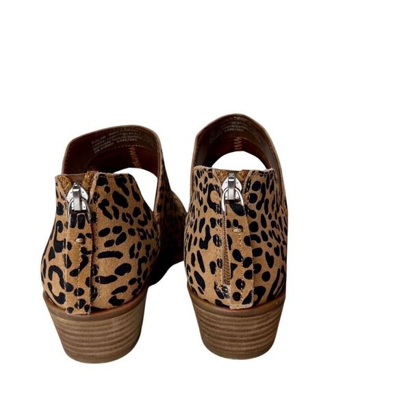 BP Leopard Leather Suede Side Zip Bootie Boot 6M NIB Mob Wife Animal Print - Picture 6 of 9